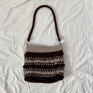 Handmade Cream/Brown Crochet Tote